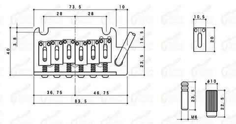 GF・Japan 2point support ST bridge商品の寸法画像